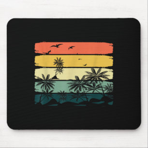 Summer Vibes Exotic Palm Trees Retro Tropical Mouse Pad