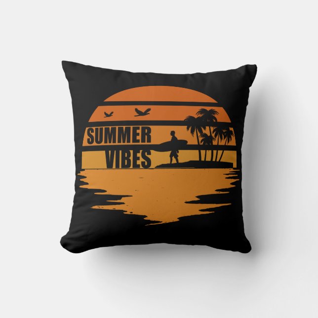 summer vibes family vacation cushion (Front)