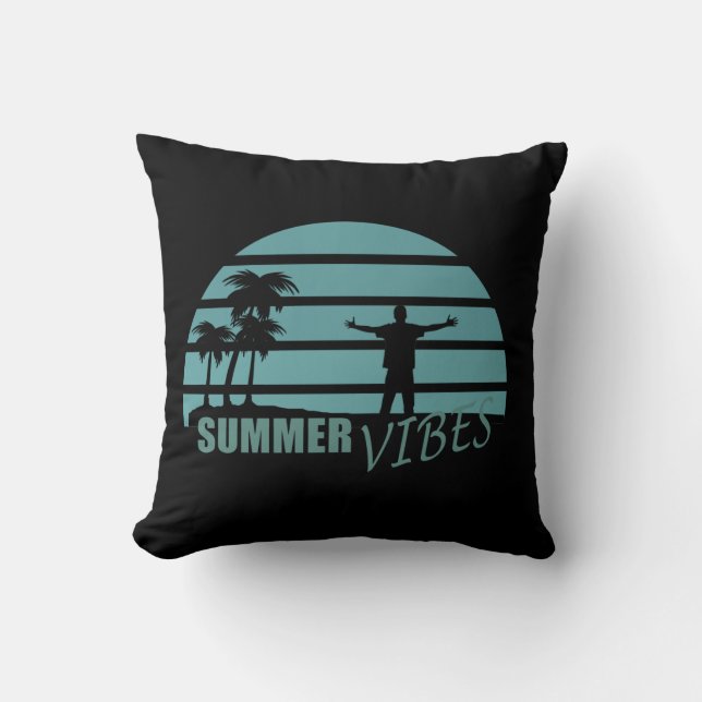 summer vibes family vacation cushion (Front)
