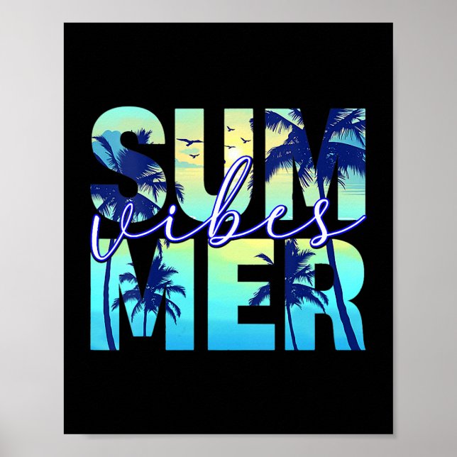 Summer Vibes Family Vacation GirlsTrip Matching Gr Poster (Front)