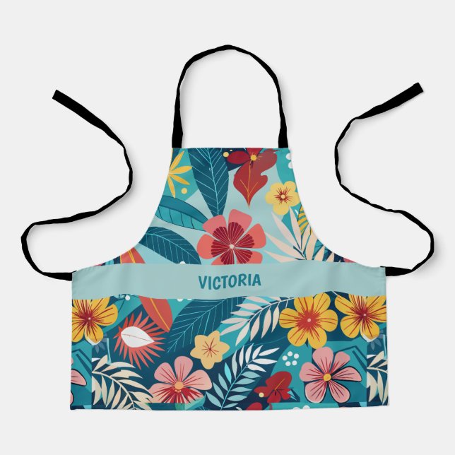 Summer Vibes Floral Custom Pattern Apron (Front)