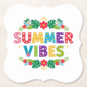 Summer Vibes Floral Design-54504 Hoodie Paper Coaster