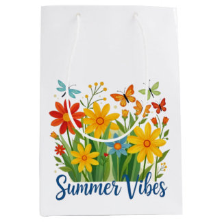 Summer Vibes Floral with Butterflies-64534 Medium Gift Bag