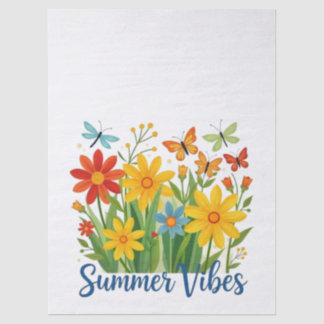 Summer Vibes Floral with Butterflies-64534 Tissue Paper