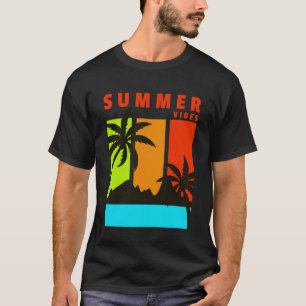 Summer Vibes Fresh Beach Palm Trees Surf Awesome P T-Shirt