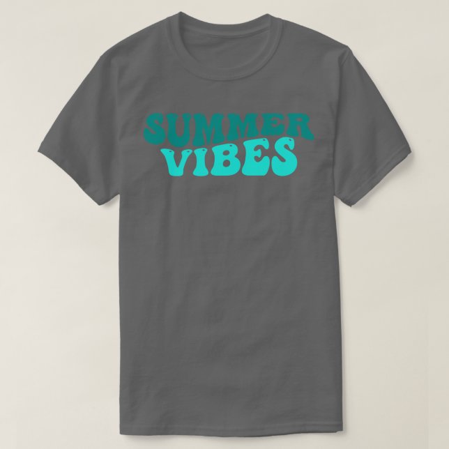Summer Vibes Fun Summer Beach Sand Surf Quote T-Shirt (Design Front)