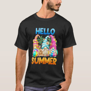 Summer Vibes Gnomes Beach Cute Party Hello Summer T-Shirt
