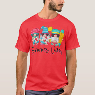 Summer Vibes Gnomes Beach Cute Party Hello Summer T-Shirt
