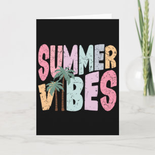 Summer Vibes Hello Summer Vacation Groovy Cruise S Card
