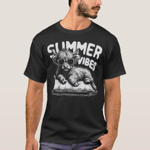 Summer Vibes Highland Cow T-Shirt