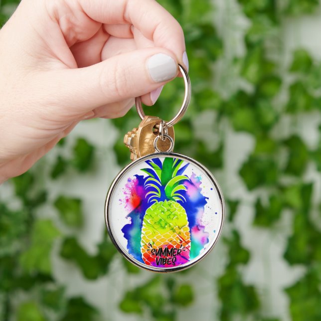 SUMMER VIBES IN WATERCOLOR KEY RING (Hand)