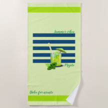 "Summer Vibes" Mojito Beach Towel