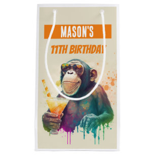 Summer vibes Monkey - Birthday  Small Gift Bag