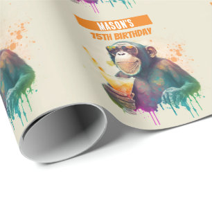 Summer vibes Monkey - Birthday  Wrapping Paper