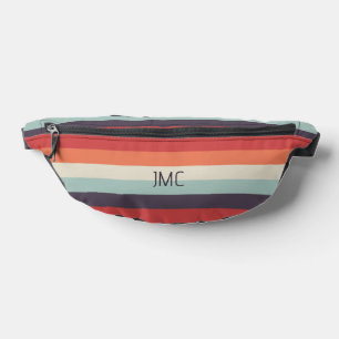 Summer Vibes Monogrammed Stripe Pattern Bum Bags