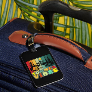 summer vibes nature camping vacation adventure luggage tag