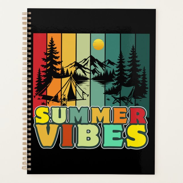 summer vibes nature camping vacation adventure planner (Front)