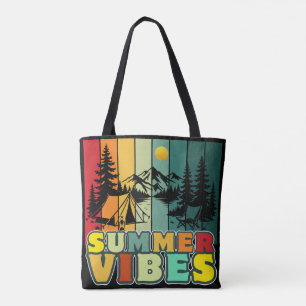 summer vibes nature camping vacation adventure tote bag