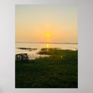 Summer Vibes   Ombre Beach Sun & Sand Monogram  Fo Poster