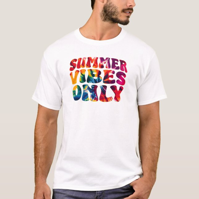 Summer vibes only tie dye mens T-Shirt (Front)