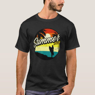 Summer Vibes Palm Tree Surfboard Summer Vacation V T-Shirt