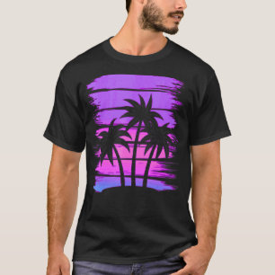 Summer Vibes Palm Trees 90s Retro Vaporwave Tropic T-Shirt