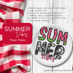 Summer Vibes Paper Plate