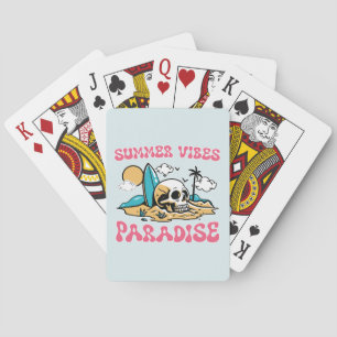 Summer Vibes Paradise - Skull Playing Cards