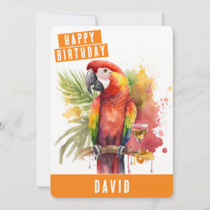 Summer vibes Parrot Birthday Card