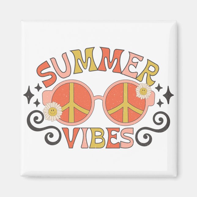 Summer Vibes Peace Sunglasses Magnet (Front)