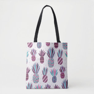 Summer Vibes: Pineapple Pattern, Colourful Dots Tote Bag