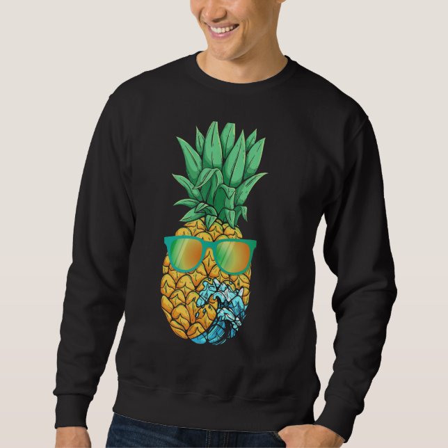 Summer Vibes Pineapple Sunglasses Wave Cool Tropic Sweatshirt (Front)