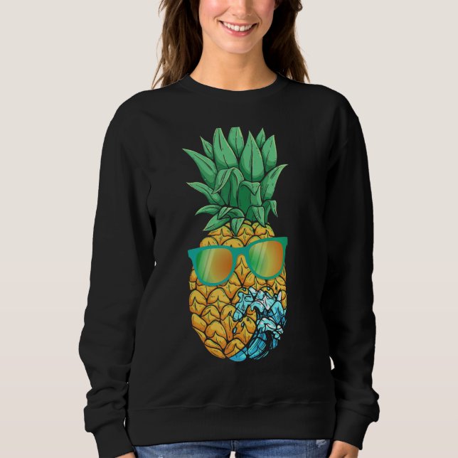 Summer Vibes Pineapple Sunglasses Wave Cool Tropic Sweatshirt (Front)