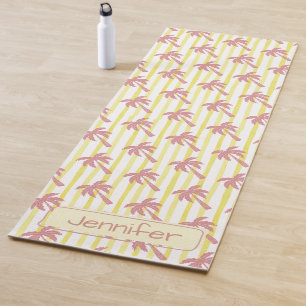 Summer Vibes Pink Palm Trees Yoga Mat