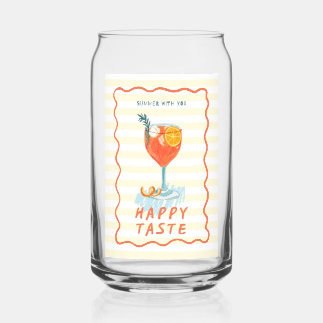 Summer Vibes Printed Glass – Tropical Drinkware (Front)