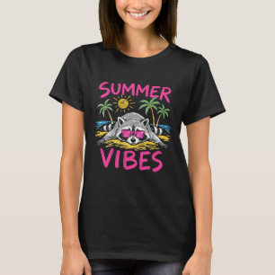Summer Vibes Racoon Funny T-Shirt