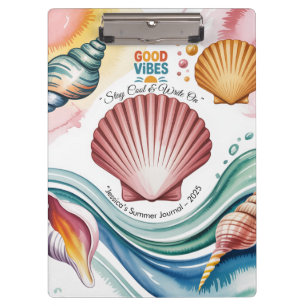 Summer Vibes Retro Beach Illustration Clipboard
