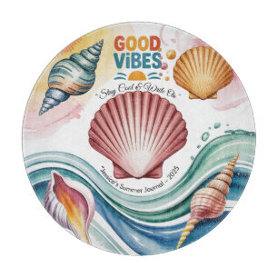 Summer Vibes Retro Beach Illustration Cutting Board