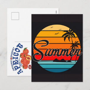 Summer Vibes Retro Beach-Vintage Coastal Sunshine Holiday Postcard