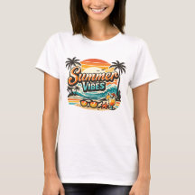 Summer Vibes Retro Beach Vintage Tropical Vacation