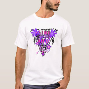 Summer Vibes Retro Hippie Leopard Tie Dye Colorful T-Shirt