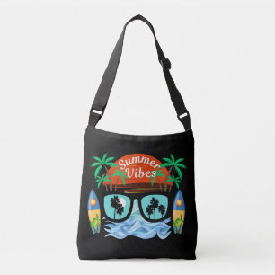Summer Vibes Retro Palm Tree Sunglasses Beach Suns Crossbody Bag