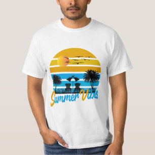 Summer Vibes Retro Sunset Beach T-Shirt
