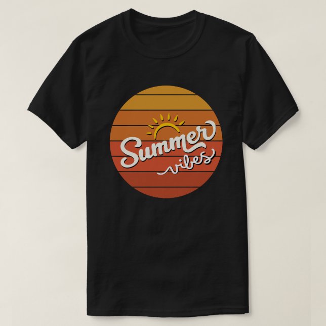 Summer Vibes Retro Sunset Men's T-Shirt (Design Front)