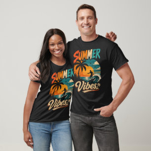 Summer Vibes Retro Surf Sunset T-Shirt