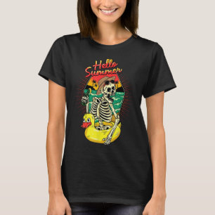 Summer Vibes Skeleton Funny Skeleton On Beach Suns T-Shirt