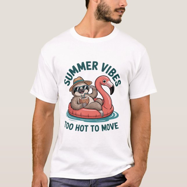 Summer Vibes Sloth Funny Lazy Float 2 T-Shirt (Front)
