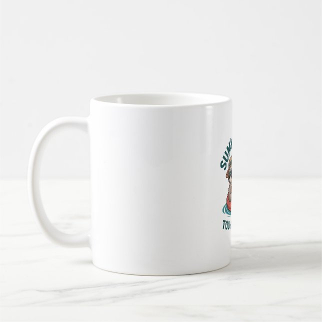 Summer Vibes Sloth Funny Lazy Float Coffee Mug (Left)