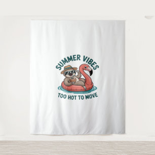 Summer Vibes Sloth Funny Lazy Float Tapestry
