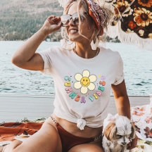 Summer Vibes, Smiling Daisy Retro Vintage Boho